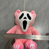 Ghost Face Bear Plush Toy – Black & Pink Two-Tone Halloween Bear