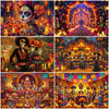 Day of the Dead Skeleton Carnival Backdrop for Halloween Party Decorations