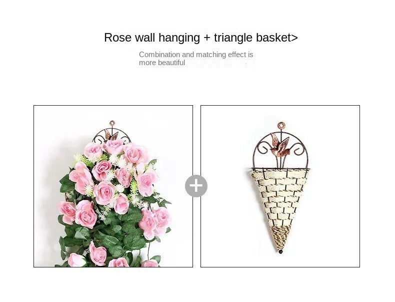 Silk Rose Hanging Vine - Faux Flower Garland for Home Décor