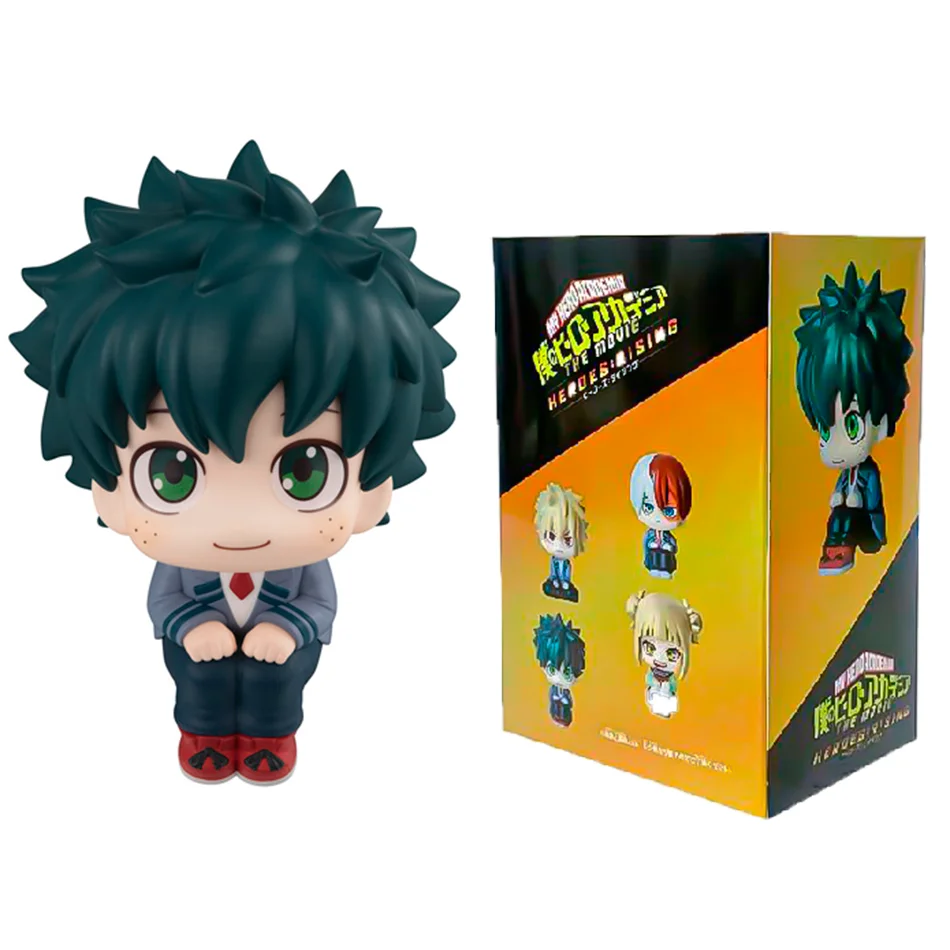 A set of My Hero Academia chibi collectible figures featuring Izuku, Bakugo, Shoto, and Toga in their respective packaging.