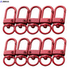 A set of red lobster clasp hooks for jewelry making and DIY crafts