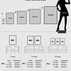 Diagram showing various sizes of artwork canvases and corresponding dimensions for wall mounting.