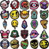 A collection of various skull and monster face decals featuring intense, grotesque, and stylized designs.