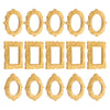 A set of vintage gold oval miniature photo frames for dollhouse decor