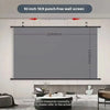 A 92-inch 16:9 punch-free wall screen is shown mounted on a wall, with dimensions marked.