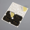 A sheet of thank you seal stickers for crafting and packaging, featuring various designs on a white background.