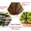 A woven coconut palm flower basket with a wrought iron chain hook and strong bearing capacity.