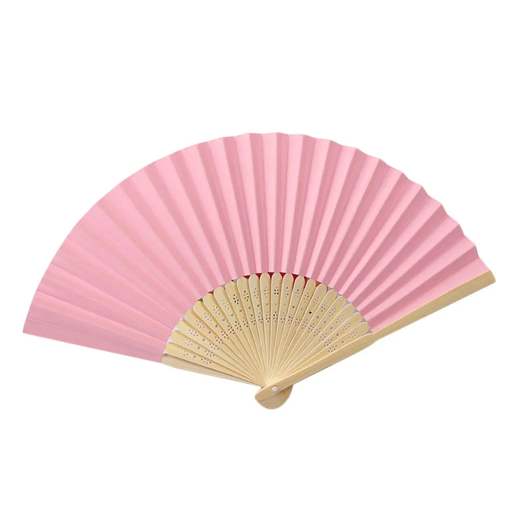Elegant Foldable Bamboo Hand Fan for Weddings & Parties