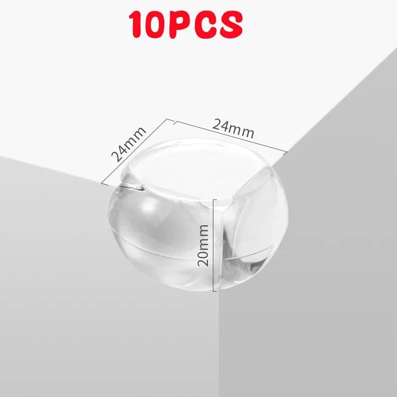 Ten soft silicone corner protectors for baby safety, shown in a top-down view.