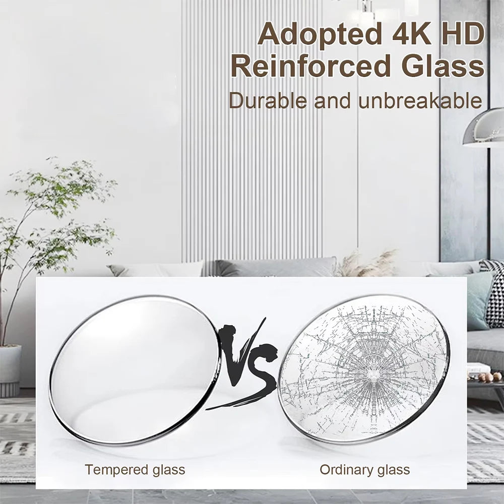 Comparison of tempered glass and ordinary glass, showing a clear difference in durability.