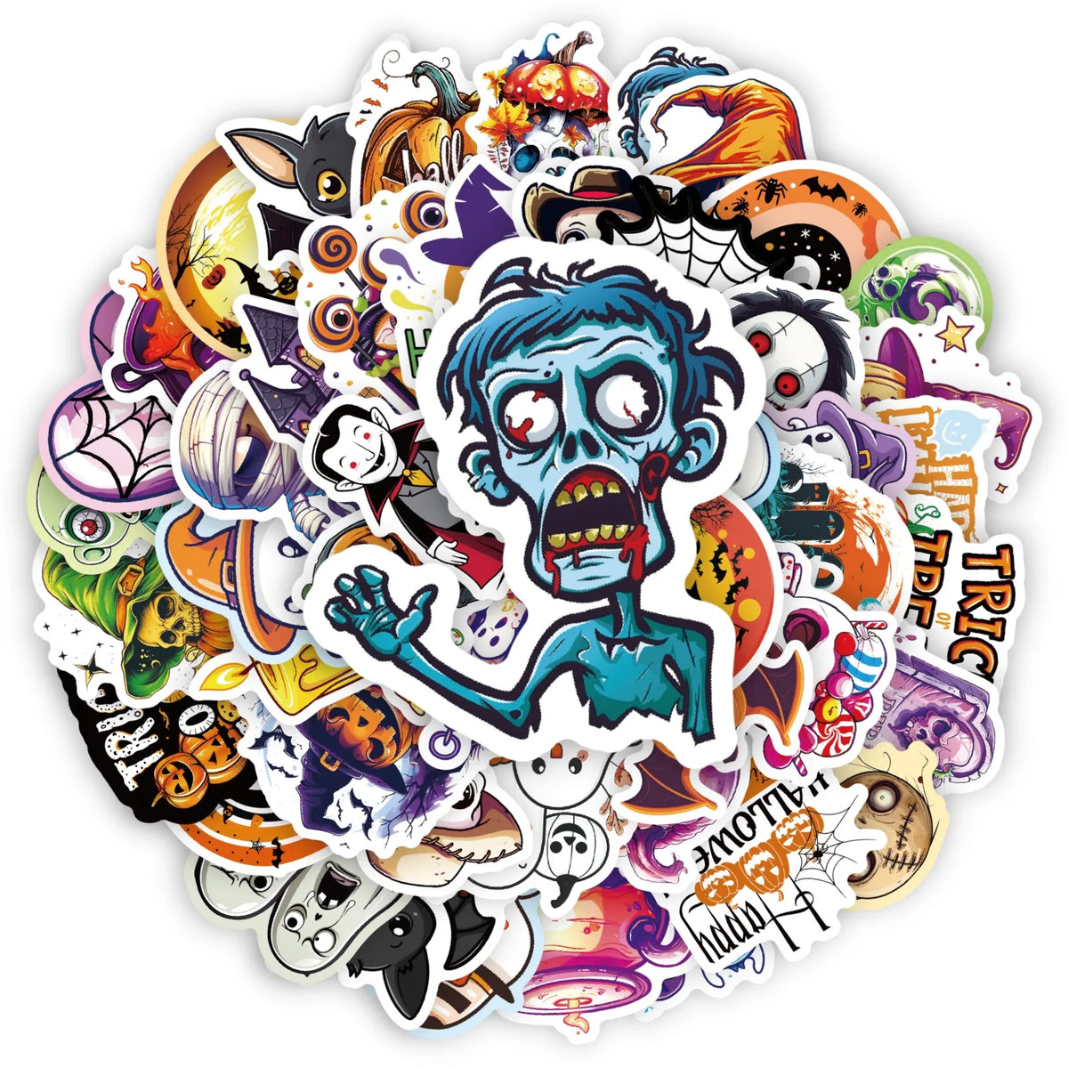 Halloween Sticker Pack – 50 Waterproof Die-Cut Decals