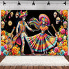 Day of the Dead Skeleton & Floral Backdrop for Party Photo Booth