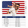 A photo flag featuring a smiling man and woman against an American flag background.
