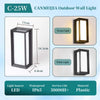 C-25W CANMEIJIA Outdoor Wall Light featuring a rectangular design with warm and white light options.