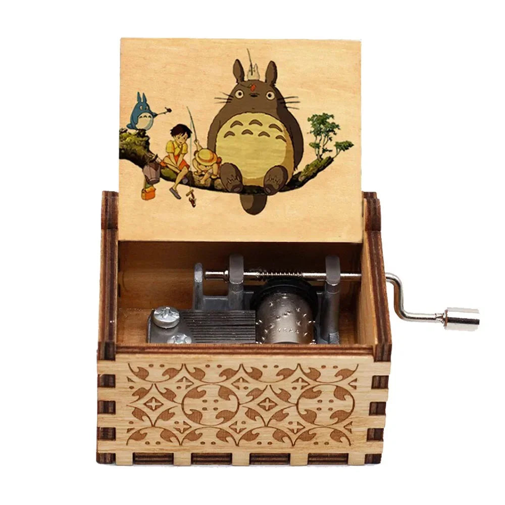 Hand-Cranked Wooden Music Box – Spirited Away Theme