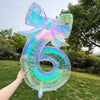 Iridescent Number Balloon Kit with Bowknot Accent