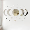 20-Piece Acrylic Moon & Star Wall Decals with 3D Mirror Finish
