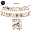 Banner set featuring foil horses and decorative elements for a happy birthday celebration
