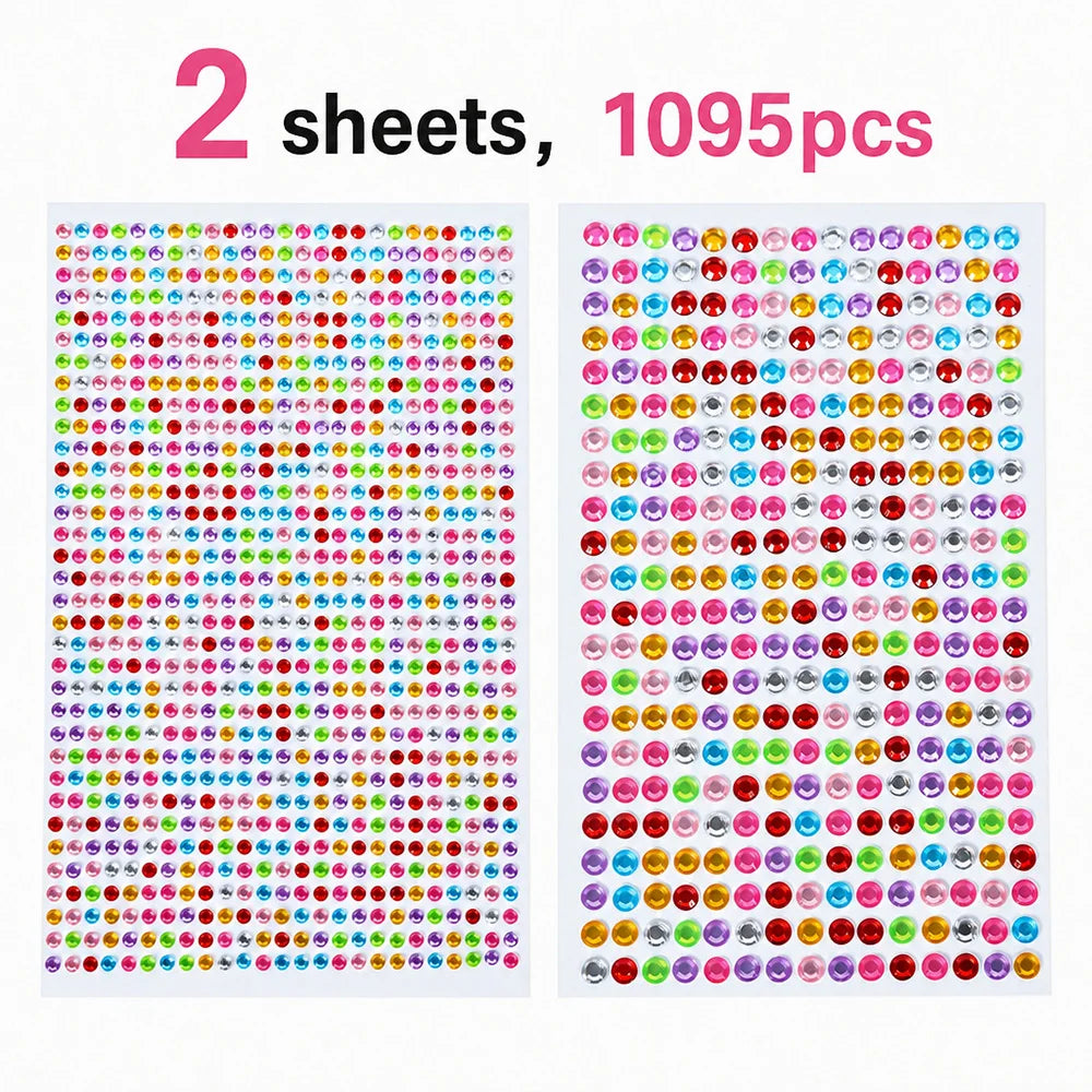 Self-Adhesive Rhinestone Gem Stickers – Multicolor Crystal Craft & Beauty Decor