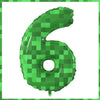 Giant Green Pixel Number Foil Balloon for Birthday Parties