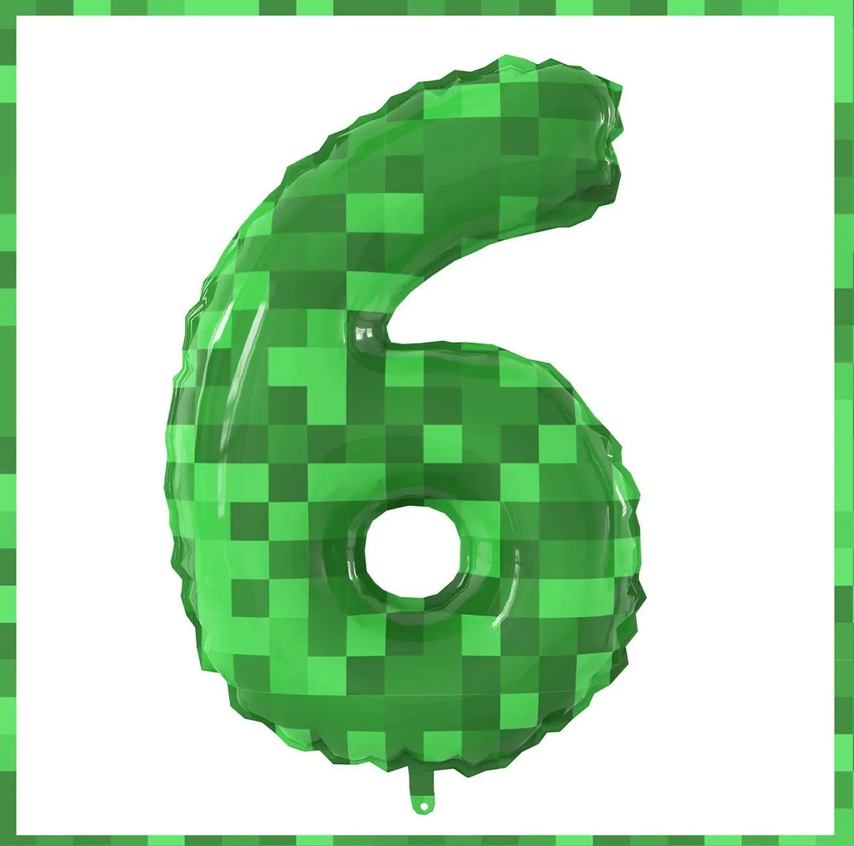 Giant Green Pixel Number Foil Balloon for Birthday Parties