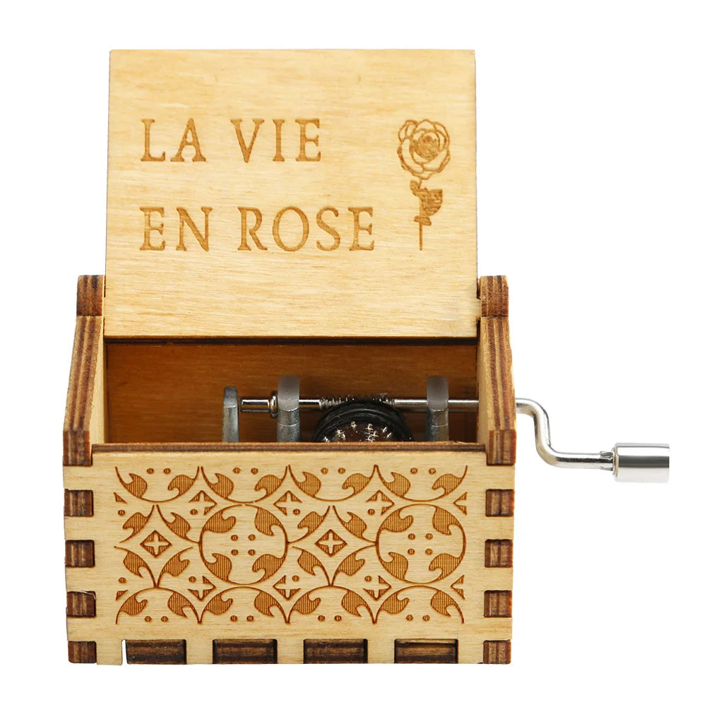 Retro Hand-Cranked Wooden Music Box