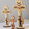 Handcrafted Wooden Orthodox Crucifix Desk Display