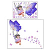 A set of butterfly and flower wall decals featuring purple butterflies and lavender flowers.