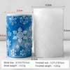A blue silicone mold with white snowflake decorations and a finished white cylindrical product.