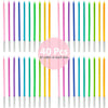A collection of 40 spiral birthday cake candles in various colors and finishes.