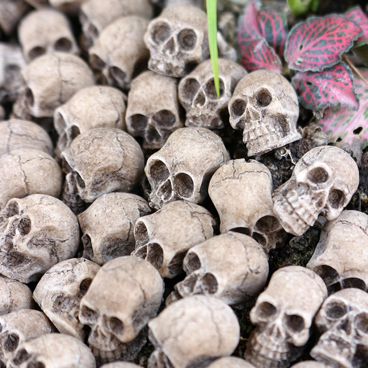 Miniature Skull Figurines for Garden & Bonsai Decor