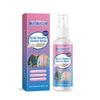 A bottle of Jue Fish Anti-Static Clothes Spray with a pink and blue label and a box.