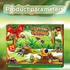 A box for the Advent Calendar building blocks featuring jungle animals and Christmas themes.