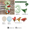 Paket mit Dinosaurierballons, großer Zahl 3, kleinen Ballons und Klebestift-Punkte.