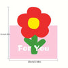 A red flower design on a pink card with the text For You printed below it.