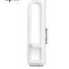 A white rectangular arch-shaped wall shelf with a rounded top and bottom, measuring 38cm high and 9cm wide.