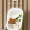 A white LED touch makeup mirror is shown displaying a clear reflection of a potted plant and soft lighting.