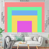 A rectangular tapestry featuring a patriotic design with pink, yellow, and blue color blocks.