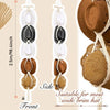Macrame hat hanger featuring round wooden and black beads for wall storage