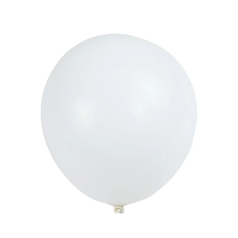 A single pearl white latex balloon against a white background.