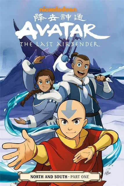 Poster for Avatar The Last Airbender North and South Part One featuring characters in blue and white attire