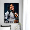 Porträt von Michael Jackson beim Singen voller Freude, als Wandkunstdruck.