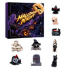 A Halloween Night box featuring various spooky resin figurines including bats, ghosts, skulls, and a black cat.