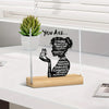 Acrylic positive affirmation desk decor featuring a silhouette of a woman with text like strong beautiful amazing talented an