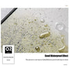 A close-up photo showing water droplets on a canvas texture, demonstrating a waterproof test.