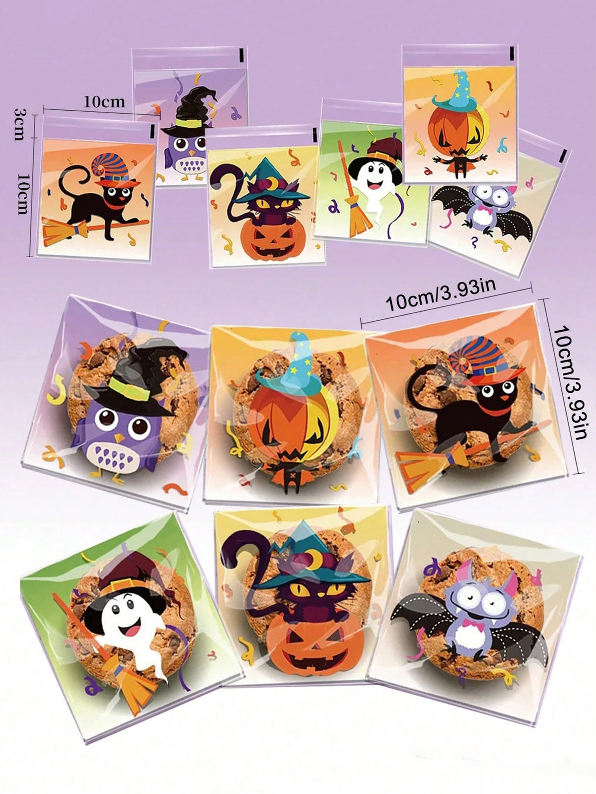 Halloween Candy Treat Bags with Food-Safe Adhesive Seal