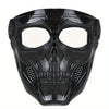 Masque cosplay crâne intégral anti-vent noir avec détails faciaux détaillés