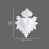 White resin flame heart wall decoration with a heart shape surrounded by stylized flames