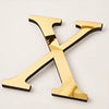 Gold acrylic mirror letter X wall sticker for self-adhesive decor