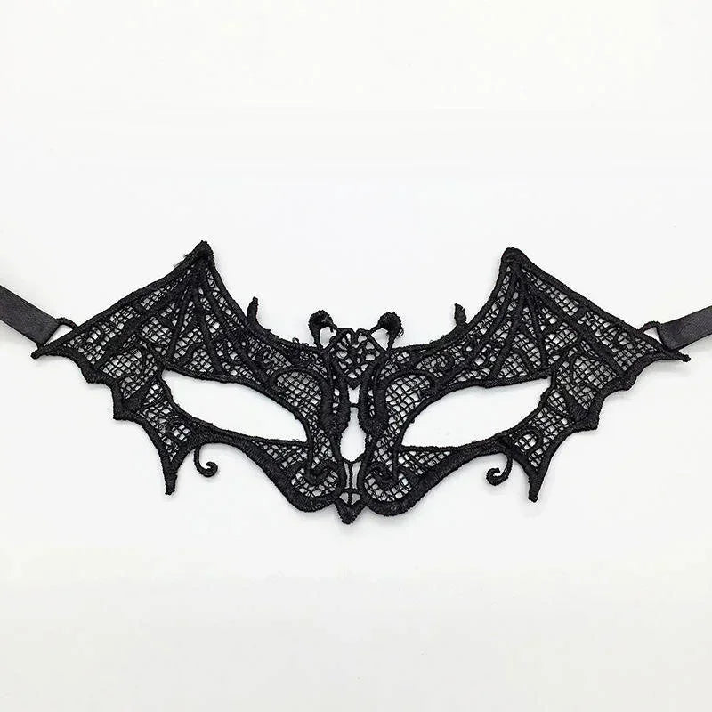 Elegant black lace half face mask for masquerade and costume parties